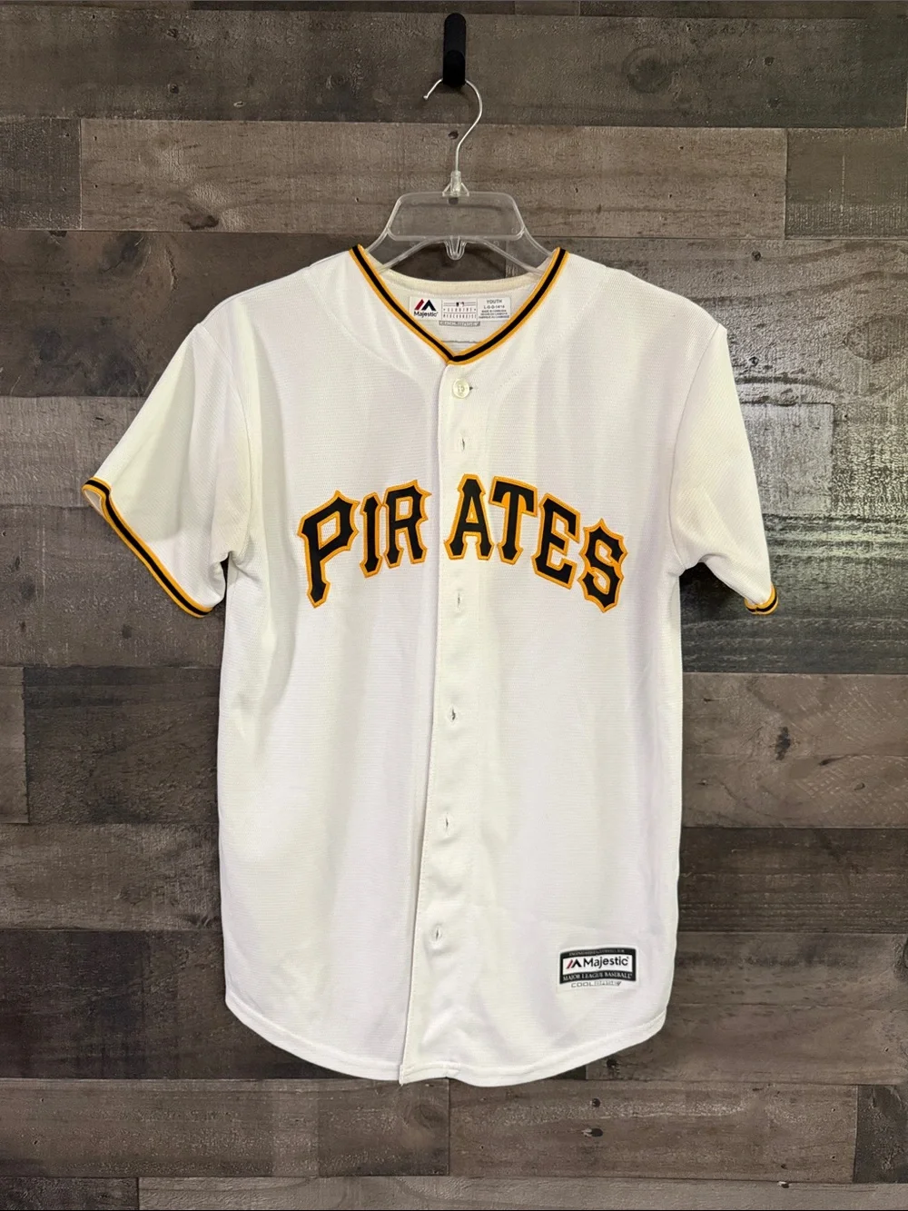 McCutchen White Pittsburgh Pirates Button-Up Jersey with Black and Yellow Trim - Picture 2 of 6